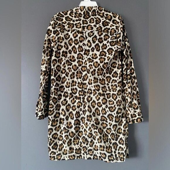 Mob Wife Tunic Dress EQUIPMENT Leopard Print Cotton Effortless French Chic - Picture 8 of 14